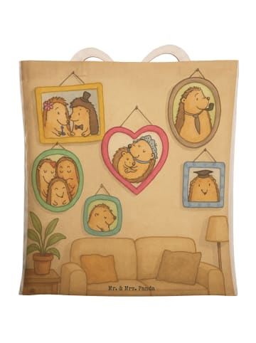 Mr. & Mrs. Panda Shopper-Tasche Igel Familie Design ohne Spruch in Weiß