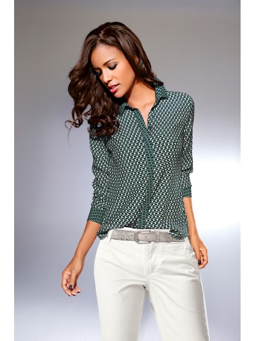 Heine Druckbluse in dunkelgrün-taupe