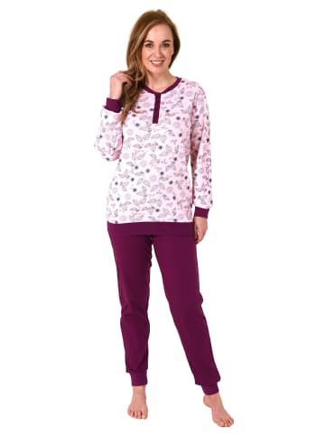 NORMANN r interlock Pyjama lang Bündchen - 69480 in rosa