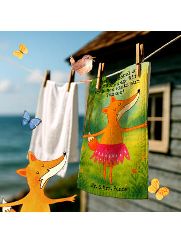 Mr. & Mrs. Panda Handtuch Fuchs Ballerina Design mit Spruch in Weiß