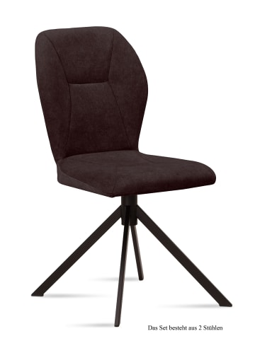 58 aufm Kessel ESSZIMMERSTUHL (2er-Set) Dusca 51x92x60 Schwarz/Espresso