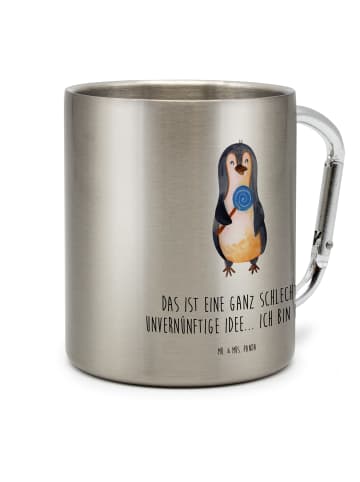 Mr. & Mrs. Panda Tasse Pinguin Lolli mit Spruch in Silber