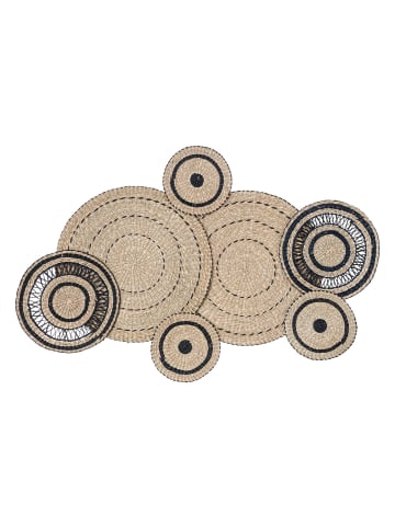 Atmosphera Créateur d'intérieur Wanddekoration Boho, Strohkreise in Braun, 115 x 72 cm