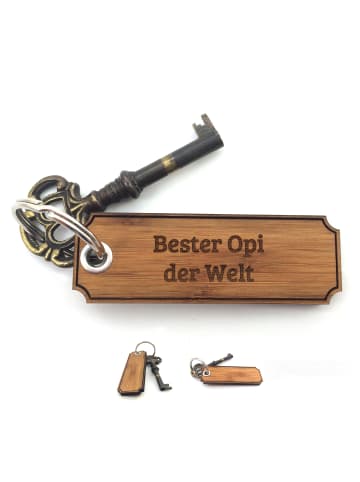 Mr. & Mrs. Panda Holz Schlüsselanhänger Opi mit Spruch in Pflanze