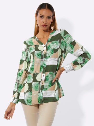 creation L Druckbluse in khaki-pistazie-bedruckt