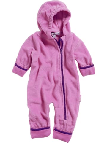 Playshoes Fleece-Overall farblich abgesetzt in Pink