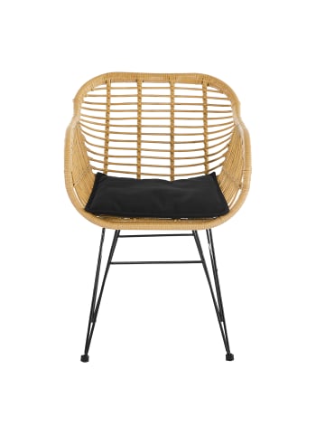 SalesFever Armlehnstuhl 2er-Set Indoor & Outdoor – Rattanoptik und Metallgestell in Natur