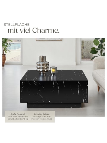 tectake Beistelltisch Inkl. Bodenschoner, Belastbarkeit 45 kg, 80 x 80 x 35 cm
