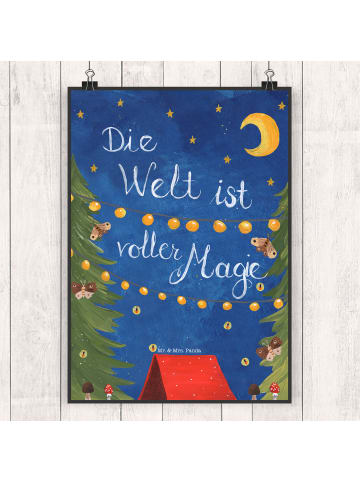 Mr. & Mrs. Panda Bild für Wand Die Welt ist voller Magie mit Spruch in Bunt