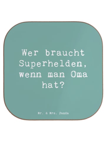 Mr. & Mrs. Panda Tischuntersetzer Spruch Oma Heldin mit Spruch in Meeresbrise