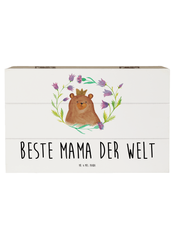 Mr. & Mrs. Panda Holzkiste Bär Königin mit Spruch in Weiß