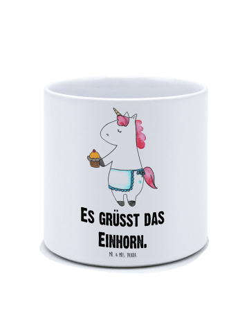 Mr. & Mrs. Panda XL Blumentopf Einhorn Muffin mit Spruch in Weiß