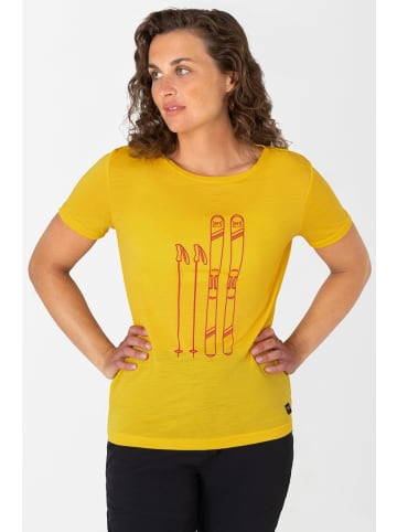 super.natural Merino T-Shirt W SKIING TEE in gelb