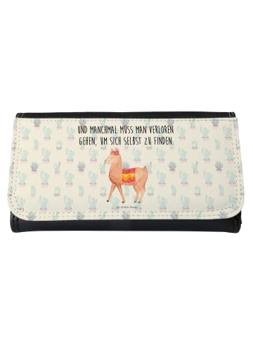 Mr. & Mrs. Panda Portemonnaie für Damen Alpaka Stolz mit Spruch in Kaktus Grün