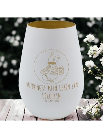 Mr. & Mrs. Panda Kerzenhalter Glas Glühwürmchen mit Spruch in Weiß