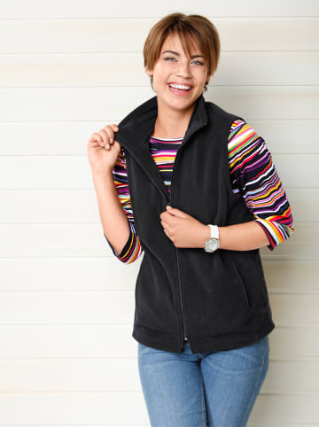 Sieh an! Fleece-Weste in schwarz