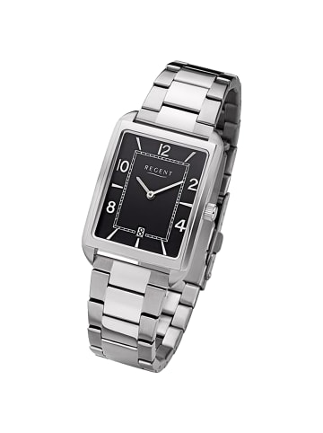 Regent Analog-Armbanduhr Regent Metallarmband silber extra groß (ca. 28,5x41,5mm)