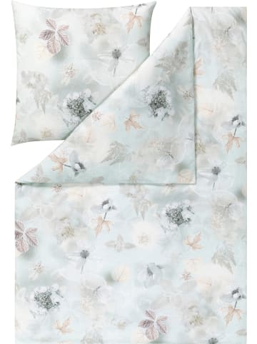 Estella Kuschel-Flanell Bettwäsche in eisblau-beige