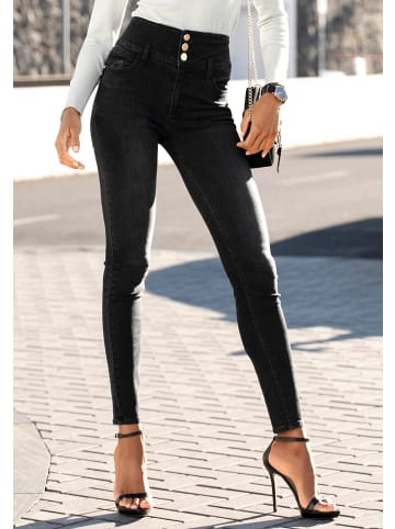 LASCANA High-waist-Jeans in black-washed