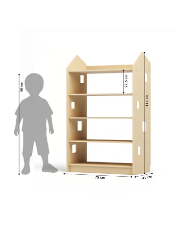BusyKids Garderobenregal in Natur 120 x 75 x 41 cm