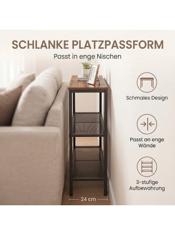VASAGLE Flurtisch Dacey in Braun-Schwarz - (B)80 x (H)81.2 x (T)24 cm