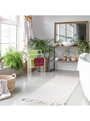 relaxdays Handtuchständer in Weiß - (B)46 x (H)82,5 x (T)21 cm