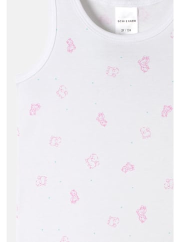 Schiesser Unterhemd / Tanktop Kids Girls Feinripp Organic Cotton in Weiß / Rosa