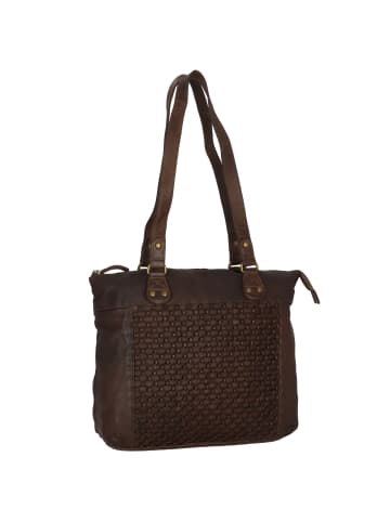 Greenland Nature Femi & Nine Schultertasche Leder 35 cm grey