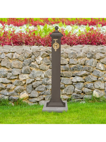 relaxdays Standbrunnen in Dunkelbraun - (B)17 x (H)71 x (T)21 cm