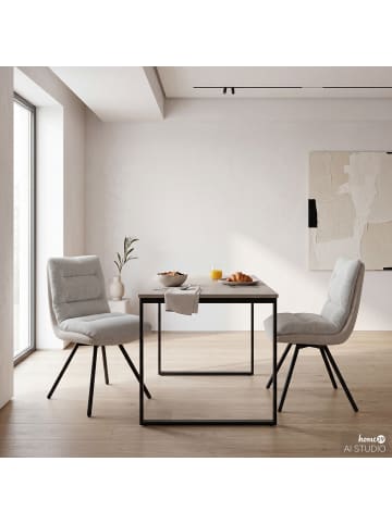 home24 Polsterstuhl Etla 2er-Set in Grau