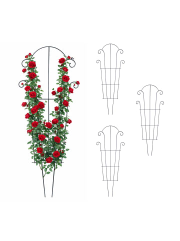 relaxdays 4 x Rankgitter in Schwarz - (B)40 x (H)100 cm