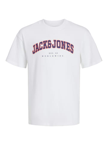 JACK & JONES Junior T-Shirt JJECALEB VARSITY TEE O-NECK JNR in white