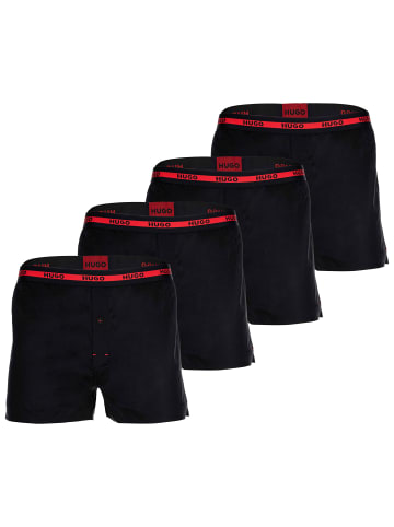 HUGO Web-Boxershorts 4er Pack in Schwarz