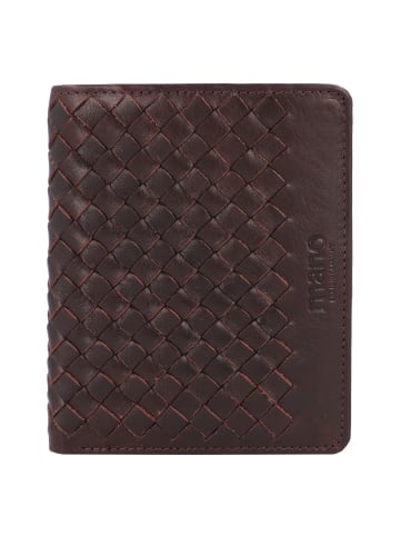mano Don Luca Geldbörse Leder 10 cm in dunkelbraun