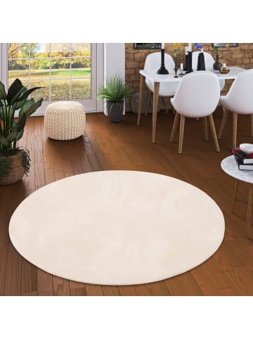 Pergamon Fellteppich Pearl Rund in creme