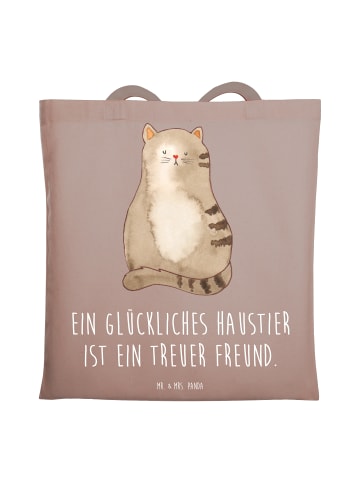 Mr. & Mrs. Panda Tote Bag Haustiere pflegen mit Spruch in Braun Pastell