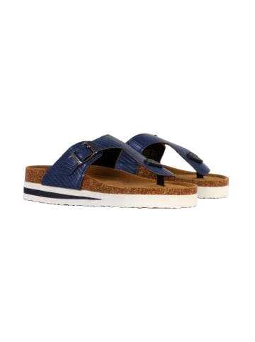 Terre de Marins Rhodas Leder-Pantoletten Blau