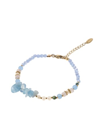 grassland Women Bracelet With Beads in Gold Blue