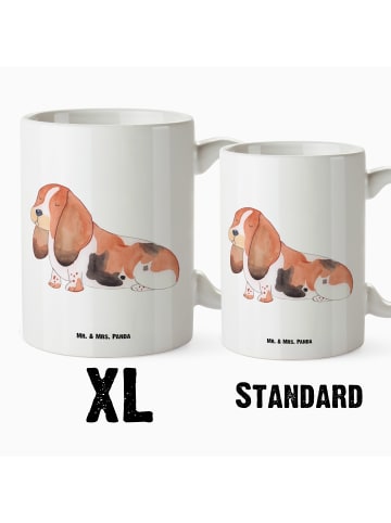 Mr. & Mrs. Panda XL Tasse Hund Basset Hound ohne Spruch in Weiß