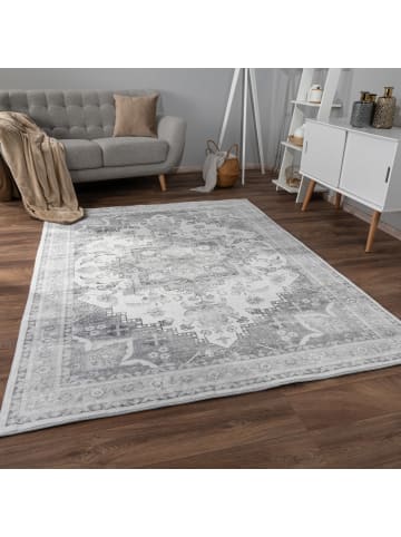 KADIMA DESIGN Waschbarer Teppich waschmaschinenwaschbar Vintage Küche, Flur in Grau