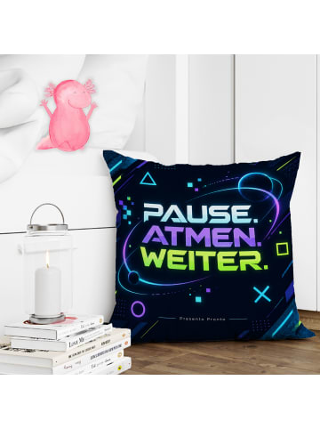 Mr. & Mrs. Panda Kissen Controller futuristisch Design mit Spruch in Weiß