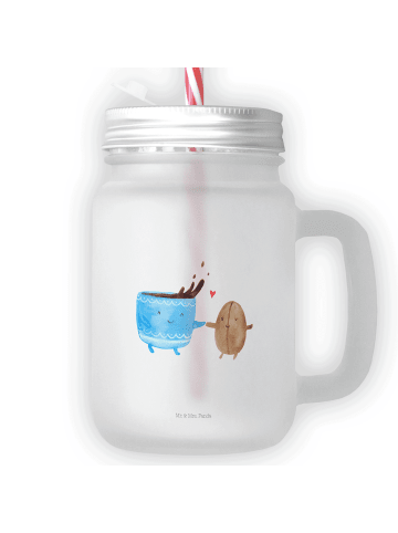 Mr. & Mrs. Panda Glas Kaffee Bohne ohne Spruch in Transparent