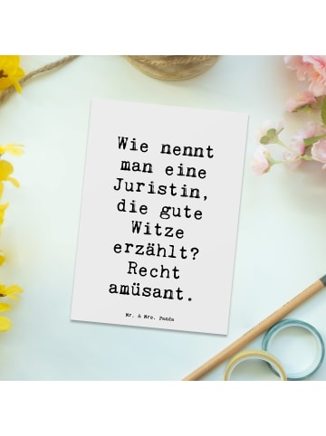 Mr. & Mrs. Panda Grußkarte Spruch Juristin Humor mit Spruch in Weiß