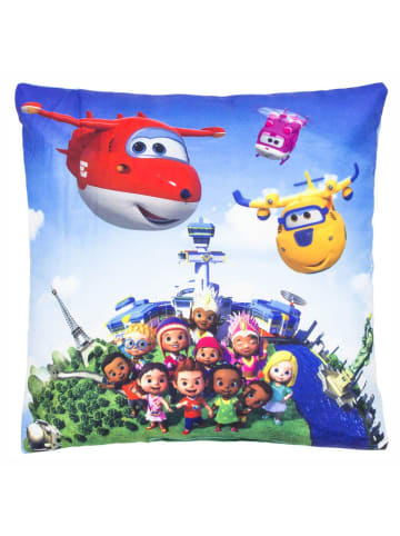 Super Wings Rundflug | Kinder Deko-Kissen 40 x 40 cm | Super Wings | Wende-Motiv