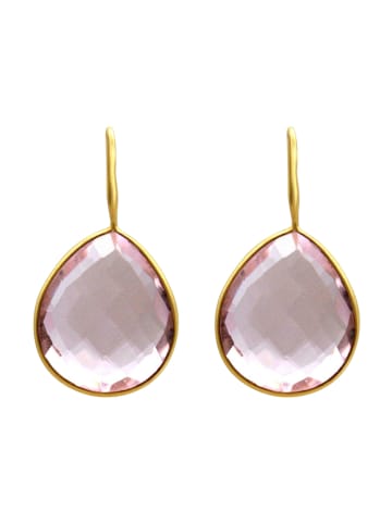 Gemshine Ohrringe Rosa Onyx Tropfen - CANDY in gold coloured