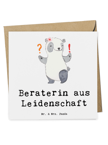 Mr. & Mrs. Panda Deluxe Karte Beraterin Leidenschaft mit Spruch in Weiß