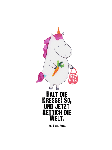 Mr. & Mrs. Panda Trinkflasche Einhorn Gemüse mit Spruch in Weiß