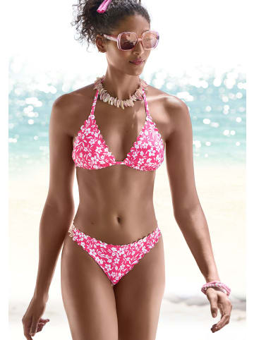 Vivance by Lascana Bikini-Hose in neonpink-weiß