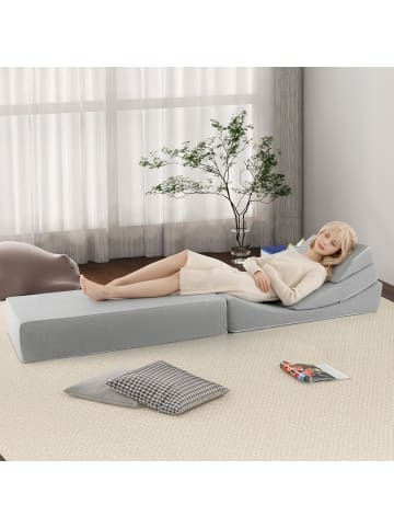 COSTWAY 4-in-1 Schlafsofa in Grau