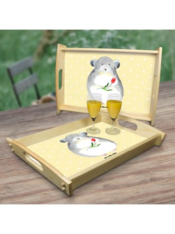 Mr. & Mrs. Panda Tablett Chinchilla Blume ohne Spruch in Gelb Pastell